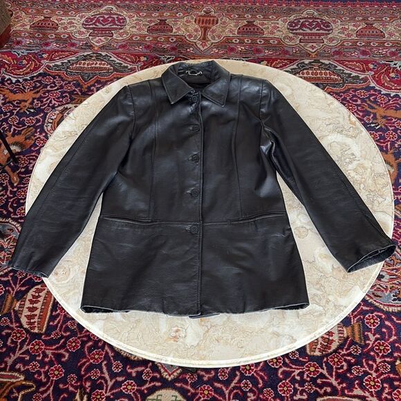 Danier Leather Black Car Length Coat - Picture 9 of 13